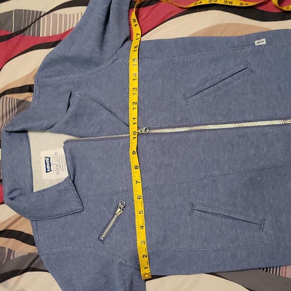 Levi's Full Zip Asymmetrical Jacket Blue Pockets Girls Large 12-13 years  NEW - Picture 10 of 11